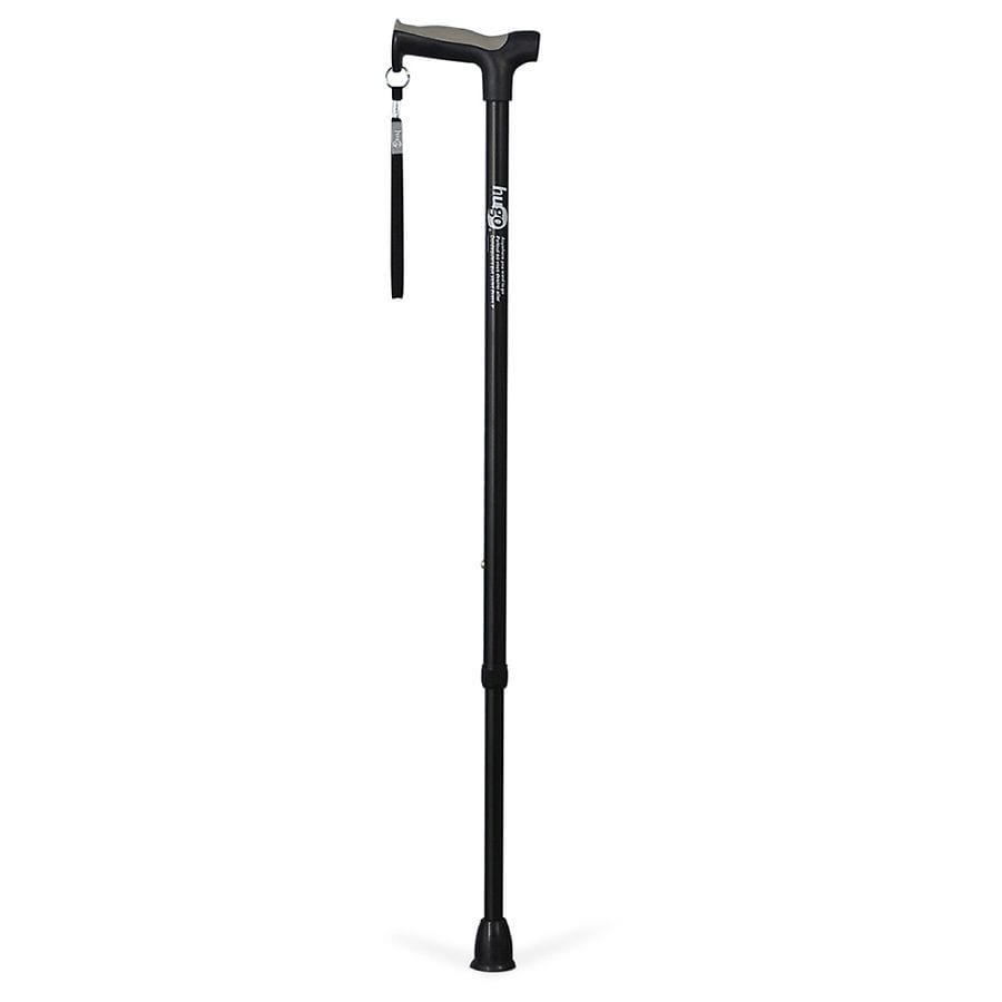 Hugo Adjustable Derby Handle Cane with Reflective Strap Ebony Walgreens