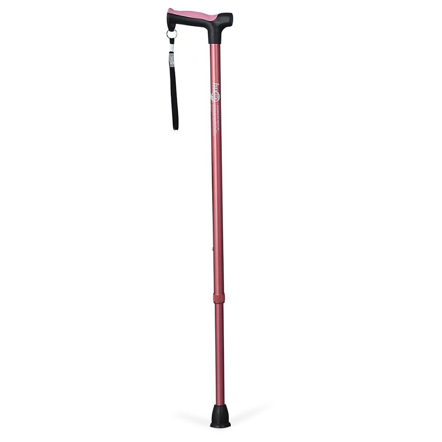 Hugo Adjustable Derby Handle Cane with Reflective Strap Rose Walgreens