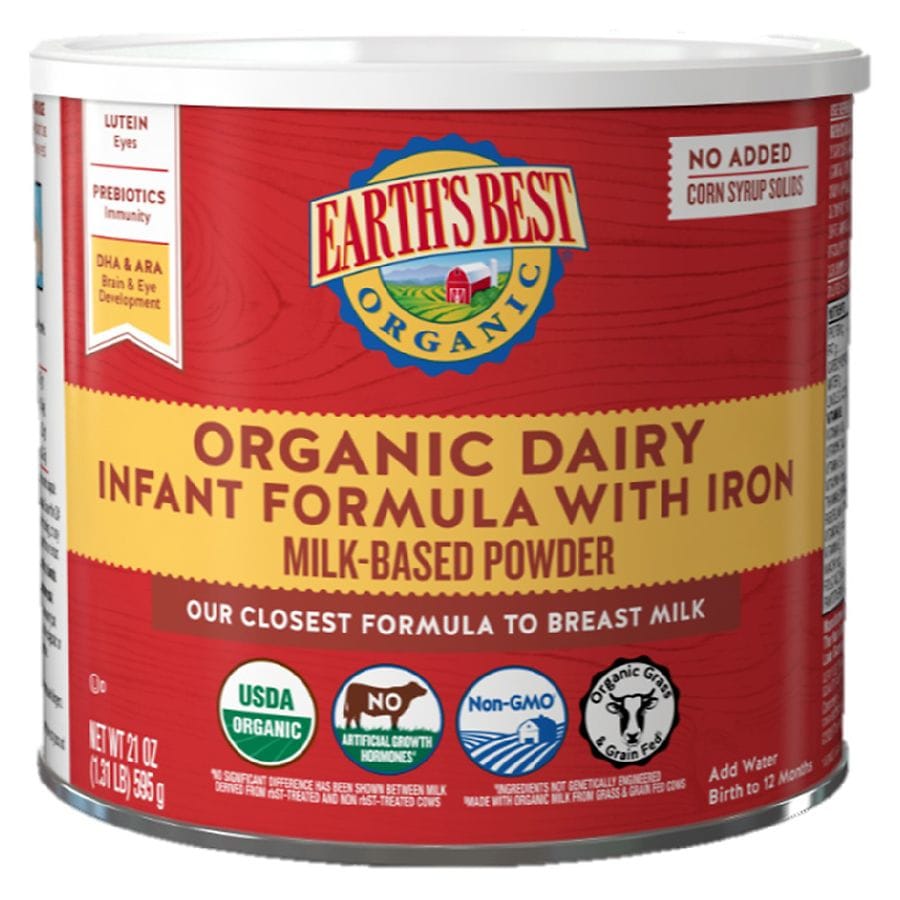 Earth's Best Organic Dairy Infant Powder Formula with Iron, Omega-3 DHA and Omega-6 ARA