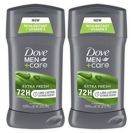 Dove Men+Care Antiperspirant Deodorant Stick Extra Fresh, Twin Pack