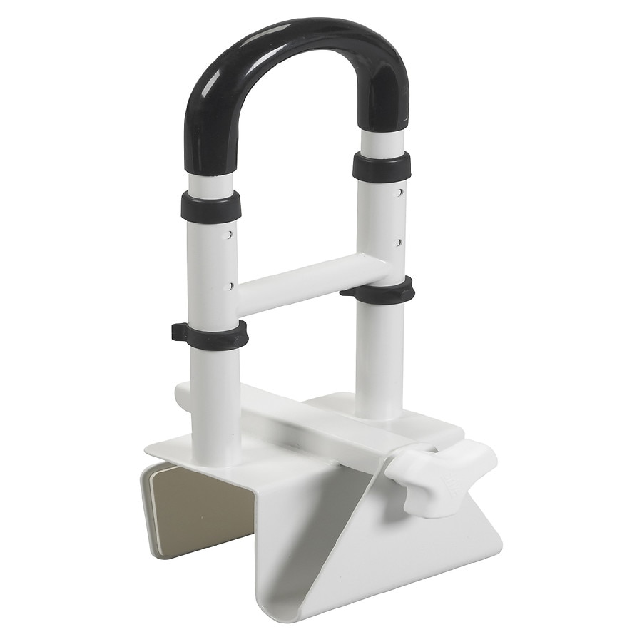 Drive Medical Adjustable Height Bathtub Grab Bar Safety Rail White