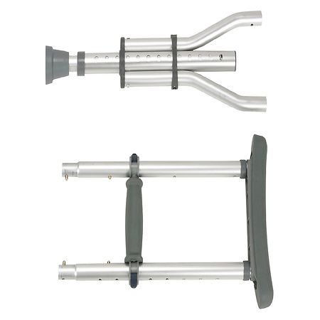 Drive Medical Knock Down Universal Aluminum Crutches Silver