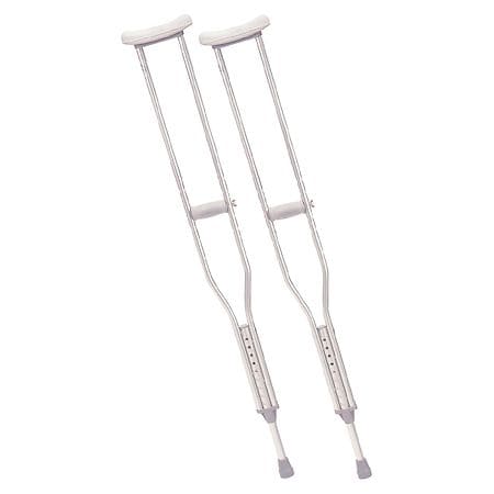 Drive Medical Walking Crutches with Underarm Pad and Handgrip, Tall Adult Tall Adult Gray