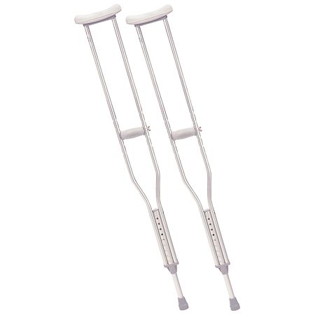 Drive Medical Walking Crutches with Underarm Pad and Handgrip Tall Adult Gray