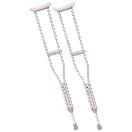 Drive Medical Walking Crutches with Underarm Pad and Handgrip, Adult Adult Gray