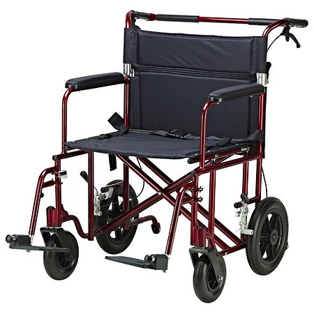 Drive Medical Bariatric Heavy Duty Transport Chair 22 Inch Seat Red