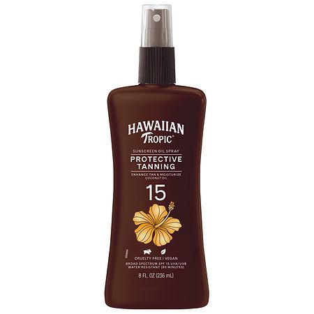 Hawaiian Tropic Protective Tanning Oil Spray Sunscreen SPF 15