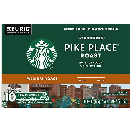 Starbucks Coffee, Ground, Medium Roast, Breakfast Blend, K-Cup Pods - 22 pack, 0.44 oz pods