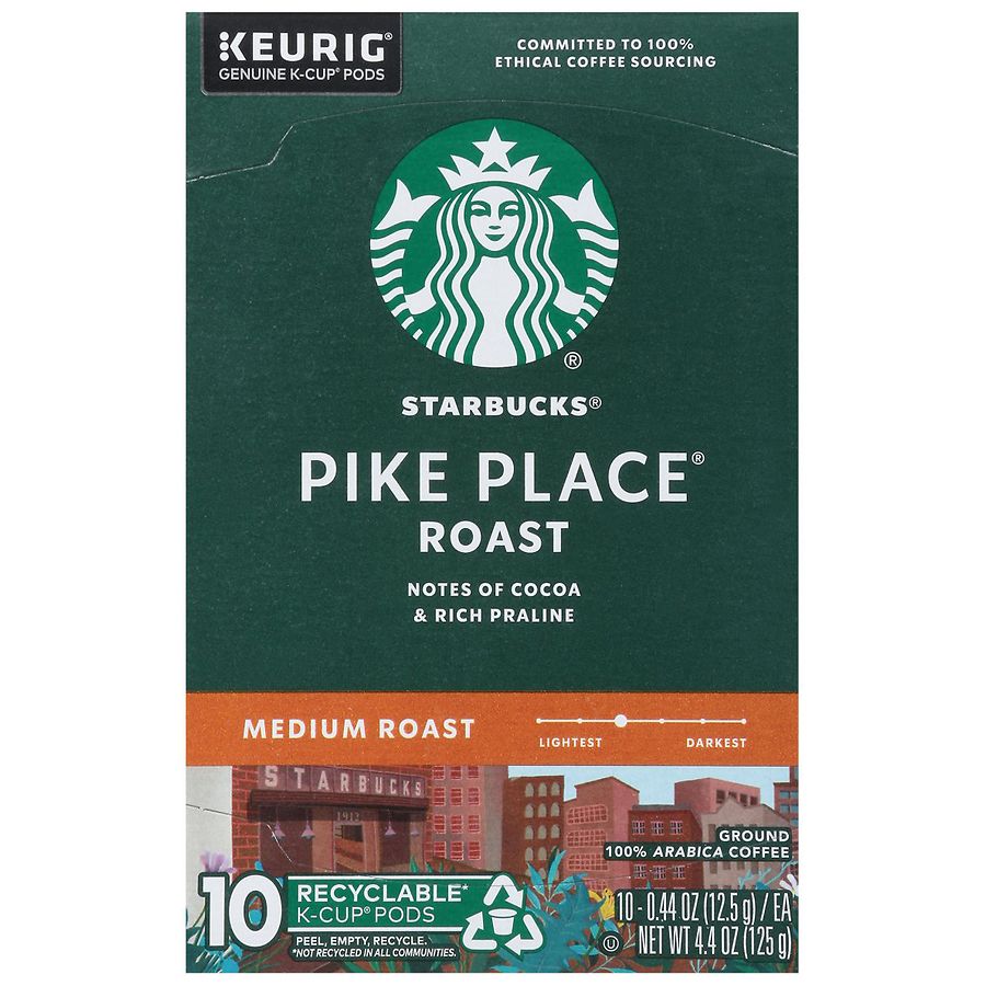 Starbucks Exclusive First Store Seattle Pike Place Brown Mug, Original Logo, 12 fl oz
