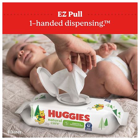 Huggies - Lingettes Natural Care Plus, 18 paquets de 64