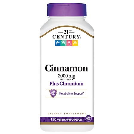 21st Century Cinnamon 2000 mg Plus Chromium Veggie Capsules