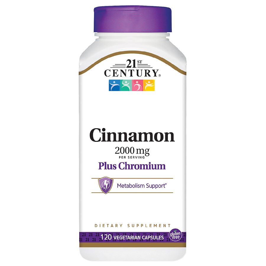 21st Century Cinnamon 2000 mg Plus Chromium Veggie Capsules