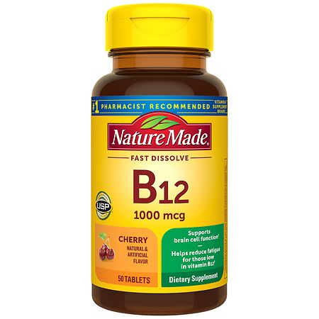 Nature Made Vitamin B12 Sublingual 1000 mcg Sugar Free Fast Dissolve Tablets