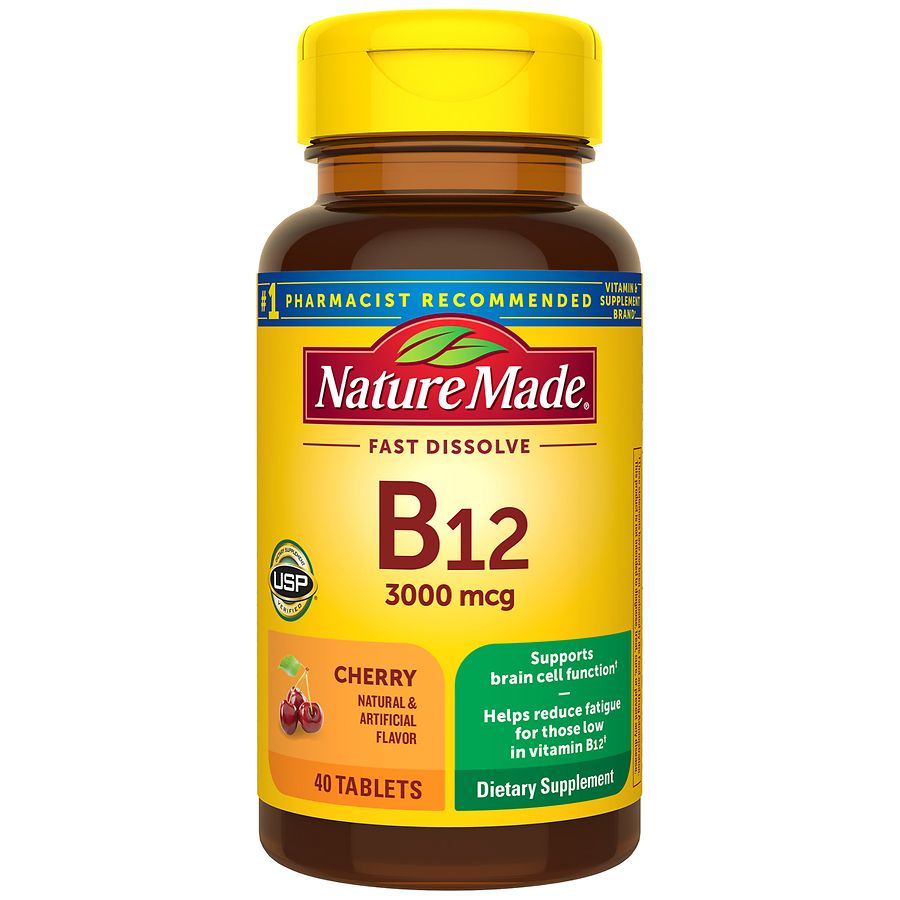 Nature Made Vitamin B12 Sublingual 3000 mcg Sugar Free Fast Dissolve Tablets