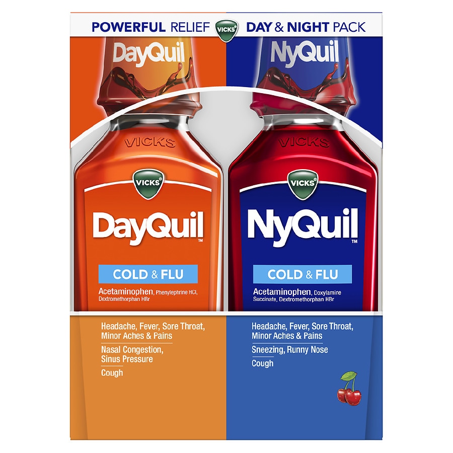 Vicks Dayquil Nyquil Cold, Flu and Congestion Cherry