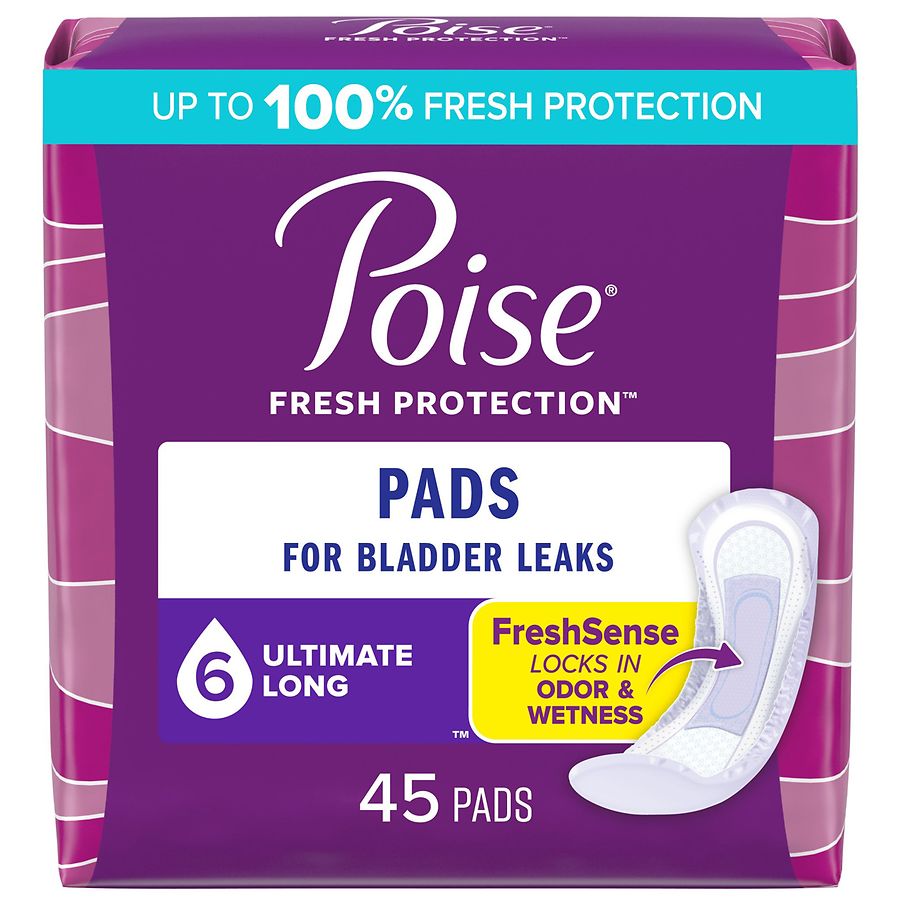 Poise Postpartum Incontinence Pads Ultimate Long Length (ct 45)