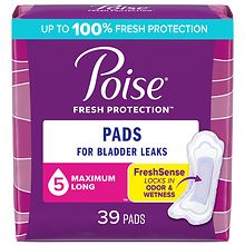Poise Incontinence Pads for Women Maximum Long Length (ct 39
