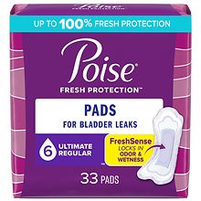 Poise Incontinence Pads & Postpartum Incontinence Pads, 6 Drop Ultimate Absorbency 6 Ultimate Regular