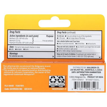 Walgreens Triple Antibiotic Ointment