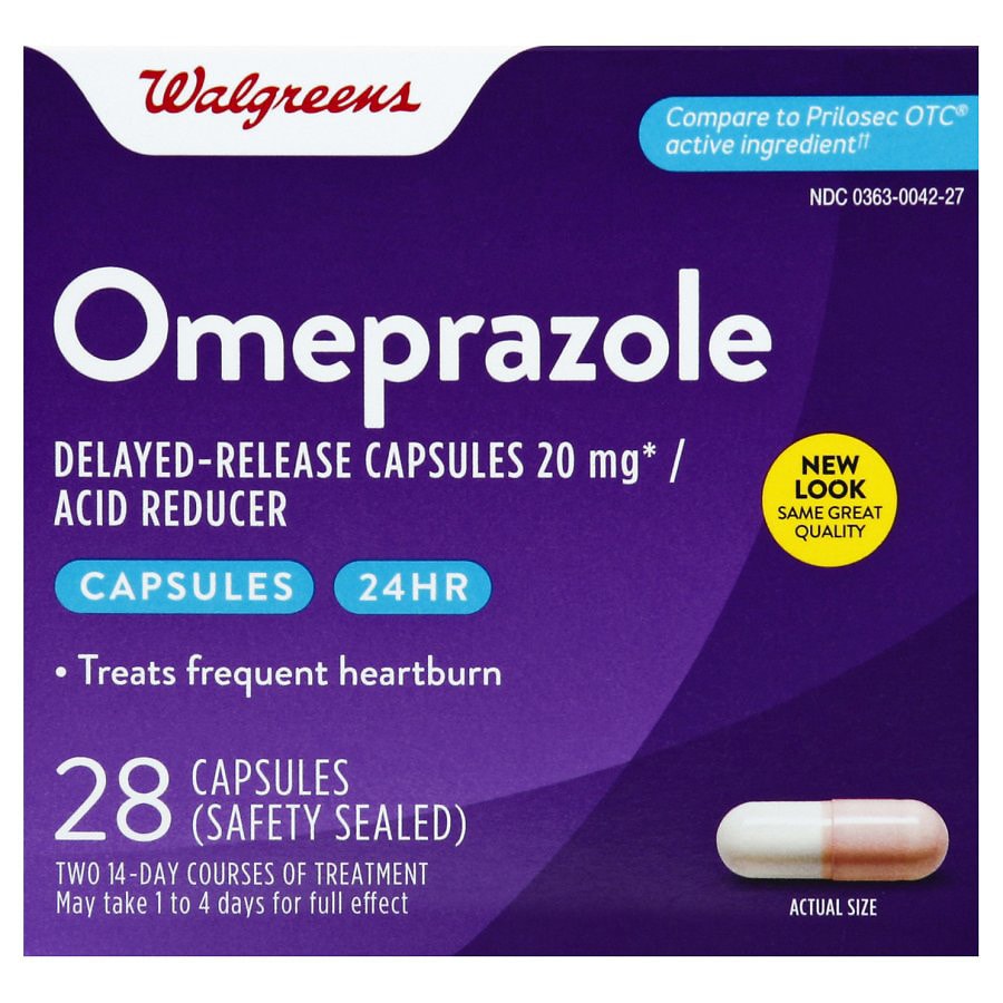 Walgreens Omeprazole Magnesium Acid Reducer Capsules for Heartburn