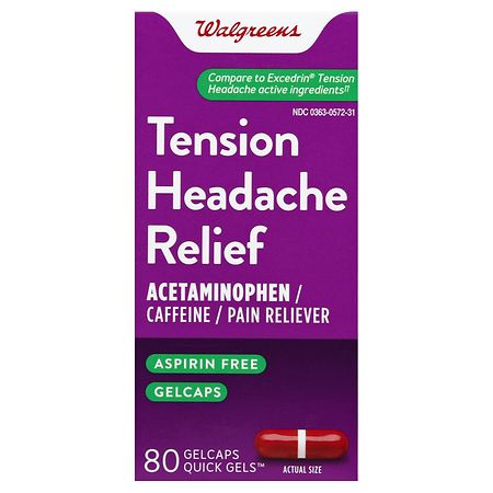 Walgreens Tension Headache Relief Gelcaps, Aspirin Free