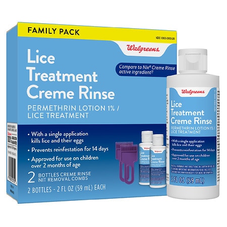 Nix Lice Killing Creme Rinse Family Pack, 2 Creme Rinse, 2 fl oz bottles &  2 Lice Combs