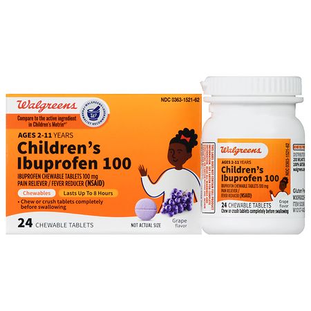 Walgreens Children's Ibuprofen 100 Chewable Tablets Grape