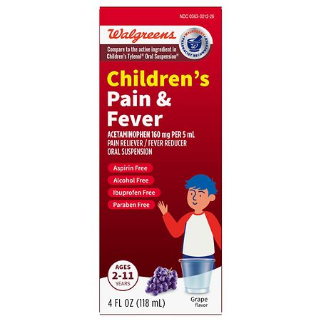 Walgreens Children's Pain Reliever Suspension Liquid Grape