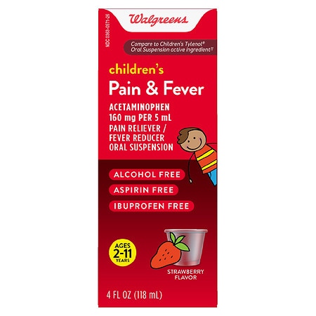 UPC 311917111292 product image for Walgreens Children's Pain & Fever, Acetaminophen, Suspension Liquid Strawberry - | upcitemdb.com