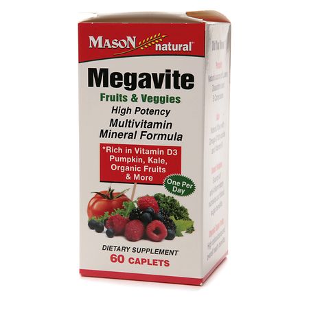 Mason Natural Megavite Fruits & Veggies Multivitamin, Caplets