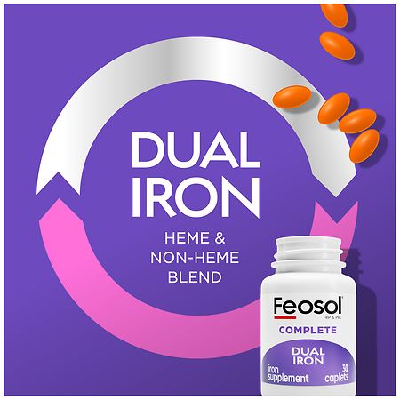 Feosol Complete Iron Supplement Caplets, Iron for High Absorption