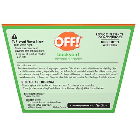 Off! Candle Citronella, 18 oz Black and Gold