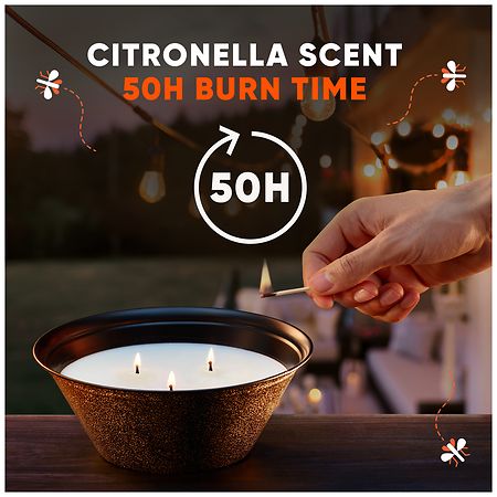 Off! Candle Citronella, 18 oz Black and Gold