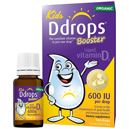 Ddrops Booster Kids Organic Liquid Vitamin D3 600IU