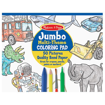 Melissa & Doug Jumbo Multi-Theme Coloring Pad, 11 x 14, Blue, PK6