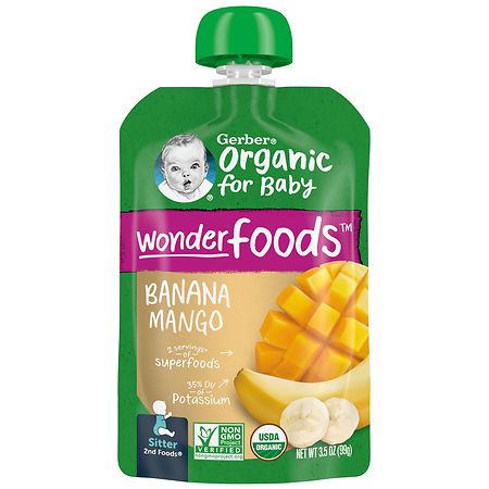 Gerber Organic Wonder Foods Baby Food Banana and Mango