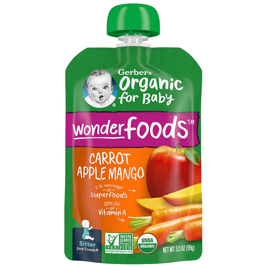 Gerber 2nd Foods 2nd Foods Organic Pouches Carrot Apple Mango