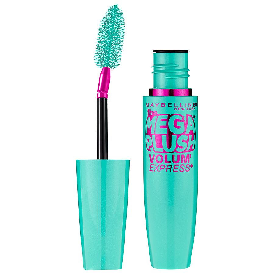 Maybelline Volum' Express The Mega Plush Washable Mascara, Blackest Black