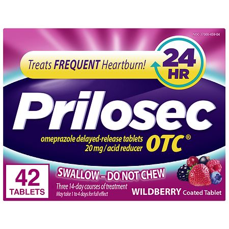 Prilosec OTC Heartburn Relief, Omeprazole, Acid Reducer Tablets Wildberry