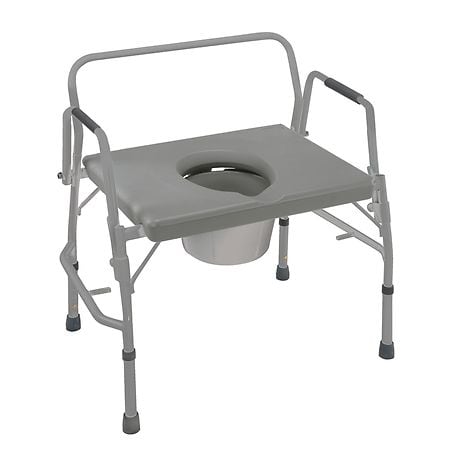 Mabis Extra-Wide Heavy-Duty Drop-Arm Steel Commode