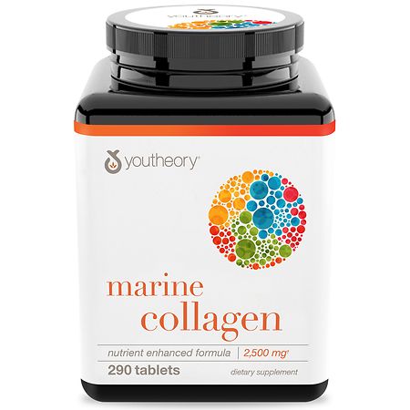 Youtheory Marine Collagen 2,500 mg, Nutrient Enhanced Formula Tablets