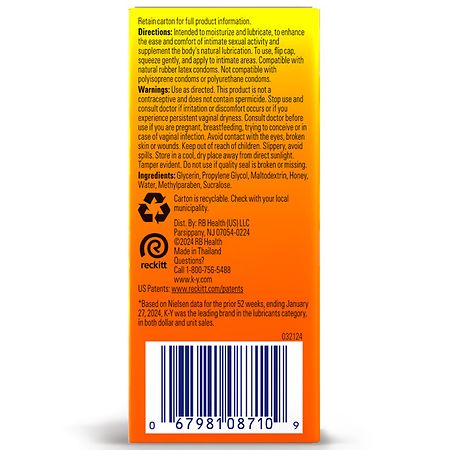 K-Y Warming Liquid Sensorial Personal Lubricant, Glycerin Based Formula