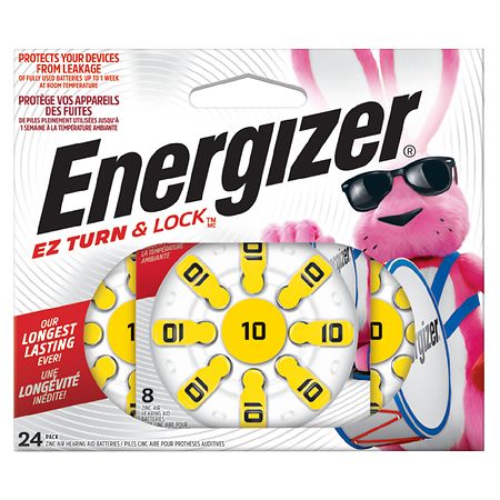 UPC 039800102898 product image for Energizer Hearing Aid Batteries Size 10, Yellow Tab 10 - 24.0 ea | upcitemdb.com