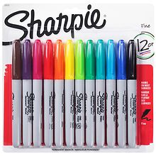 Sharpie Permanent Fine Point Markers Assorted Colors Pack Of 12