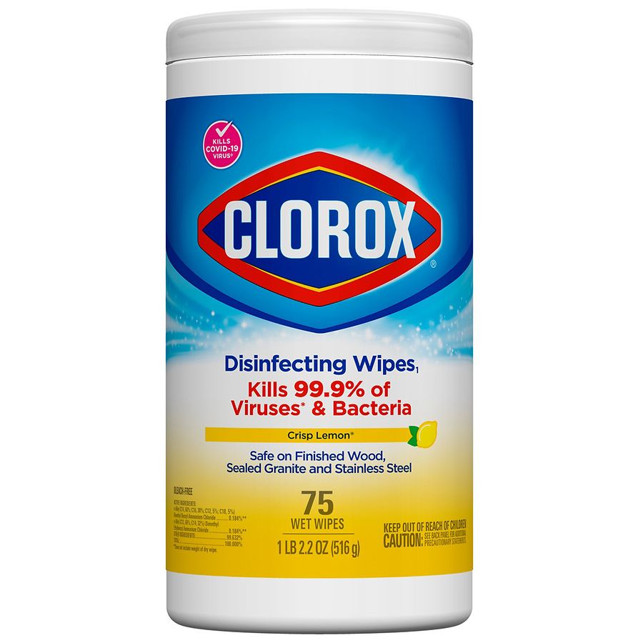 Clorox Cleaning Wipes, Simply Lemon, Compostable - 75 wet wipes