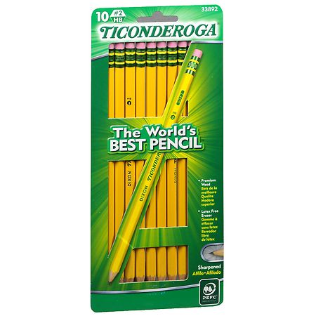 Dixon Ticonderoga Pencil, Assorted, #2 - 10 count