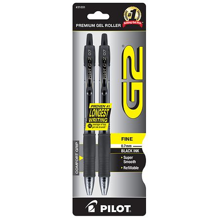 G2 Premium Retractable Gel Ink Rolling Ball Pens Black