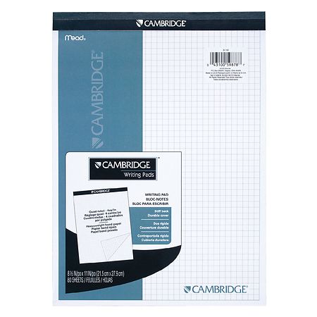 Mead Bookbound Stiff-Back Quad Ruled Notebook 8 1/2" x 11" Black
