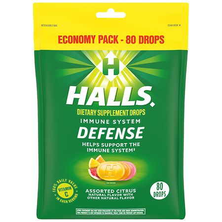 Halls Defense Assorted Citrus Vitamin C Drops