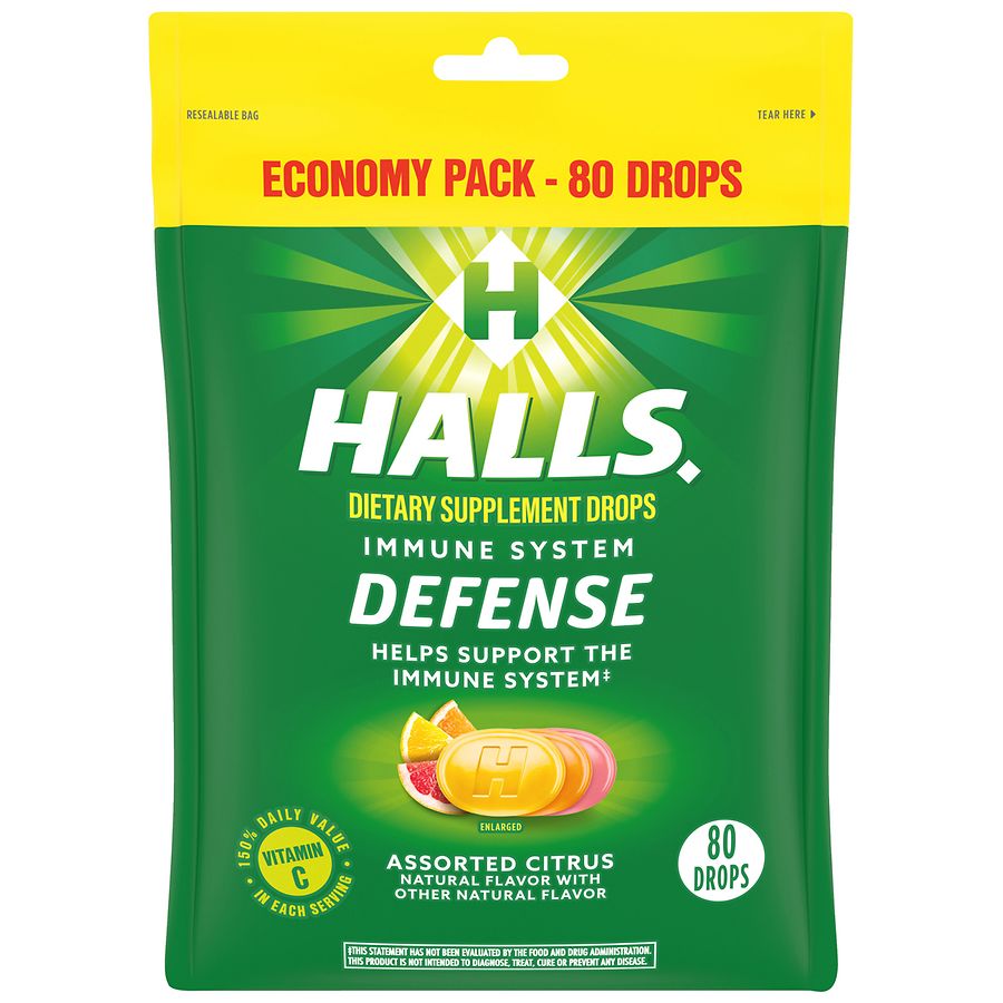 Halls Defense Assorted Citrus Vitamin C Drops
